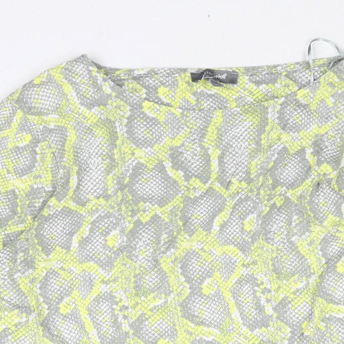 Principles Womens Multicoloured Animal Print Viscose Tunic Blouse Size 16 Round Neck - Snakeskin Print Side Slits