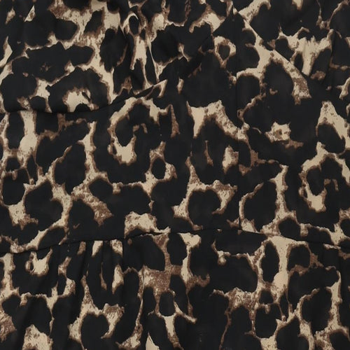 Boohoo Womens Brown Animal Print Polyester Maxi Size 20 Round Neck Pullover - Leopard Print