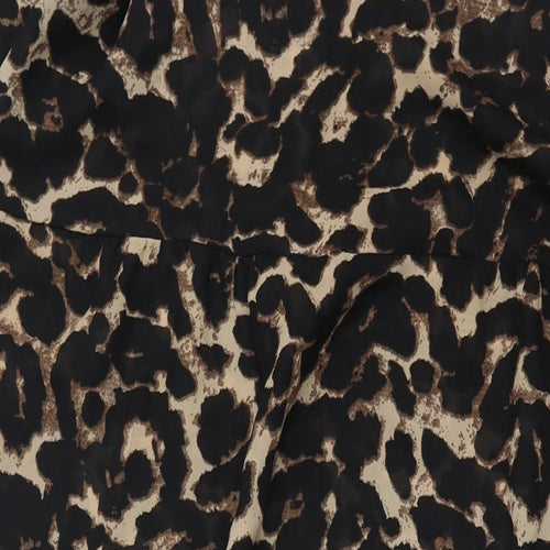 Boohoo Womens Brown Animal Print Polyester Maxi Size 20 Round Neck Pullover - Leopard Print