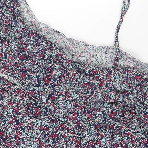 Dorothy Perkins Womens Multicoloured Floral Viscose Basic Blouse Size 16 One Shoulder - Frill
