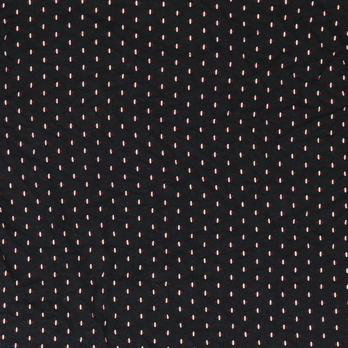 Principles Womens Black Geometric Viscose Basic Blouse Size 18 Round Neck - Cuff Tie