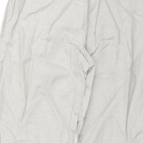 Marks and Spencer Womens Beige Linen Trousers Size 8 L26 in Regular Zip