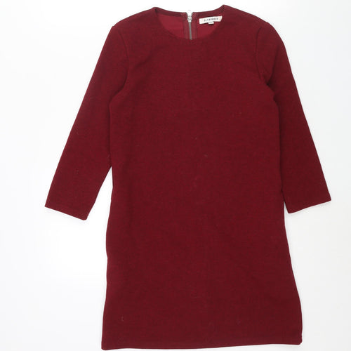 Glamorous Womens Red Polyester Mini Size XS Round Neck Zip