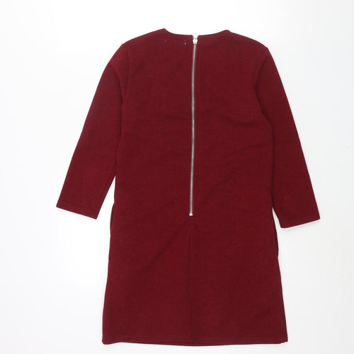 Glamorous Womens Red Polyester Mini Size XS Round Neck Zip