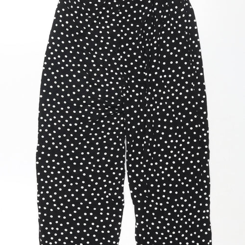 Lipsy Womens Black Polka Dot Viscose Jumpsuit One-Piece Size 8 L31 in Pullover - Rouched Bodice