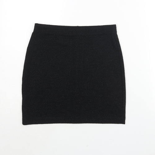 Monki Womens Black Polyester Bandage Skirt Size 28 in - Glitter