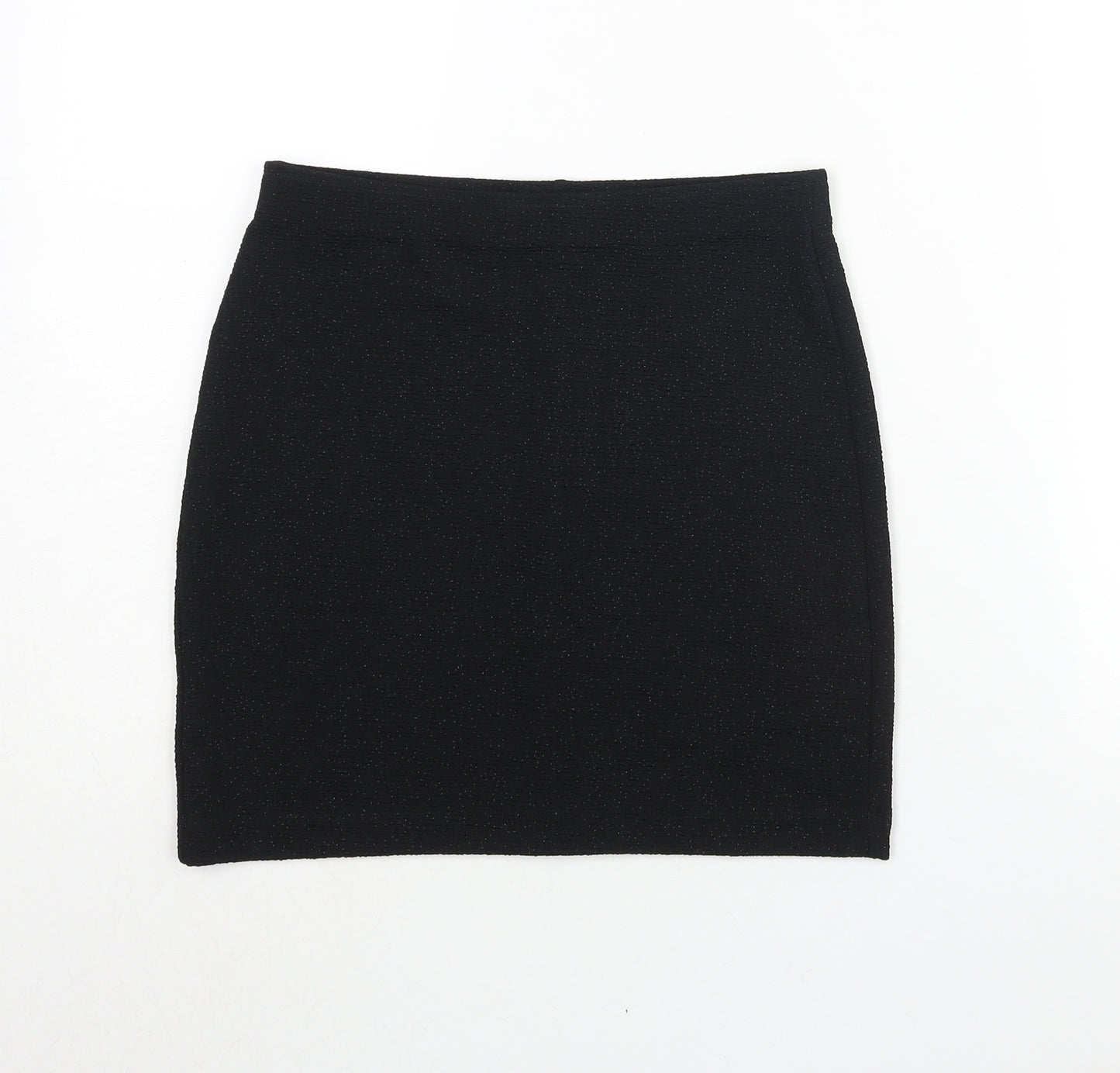 Monki Womens Black Polyester Bandage Skirt Size 28 in - Glitter