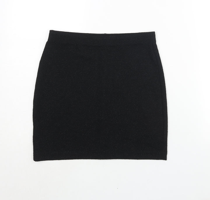 Monki Womens Black Polyester Bandage Skirt Size 28 in - Glitter