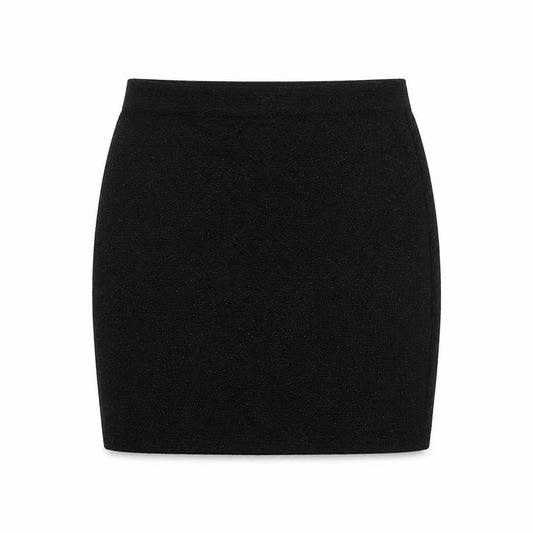 Front view of Monki women’s black polyester bandage skirt, size UK 28, in - glitter