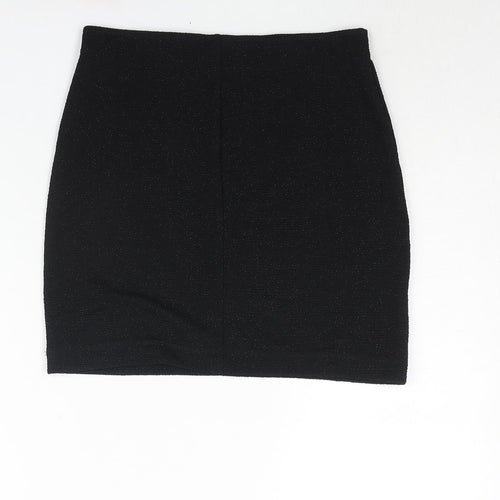 Monki Womens Black Polyester Bandage Skirt Size 28 in - Glitter