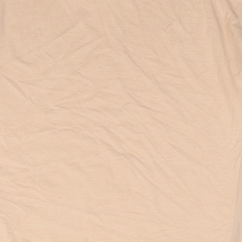 VERO MODA Womens Beige Polyester Basic Blouse Size XS Round Neck - Semi Sheer Panel