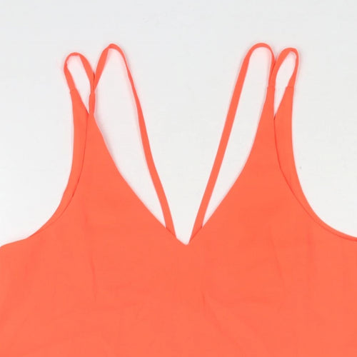 Topshop Womens Pink Polyester Camisole Blouse Size 8 V-Neck - Neon