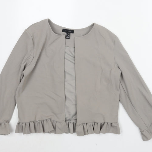 New Look Womens Grey Jacket Size 10 - Frill