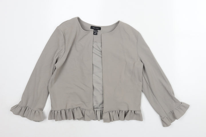 New Look Womens Grey Jacket Size 10 - Frill