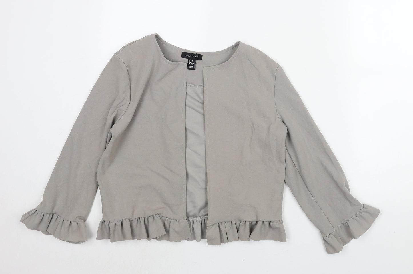 New Look Womens Grey Jacket Size 10 - Frill
