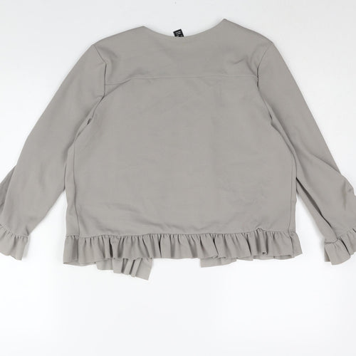 New Look Womens Grey Jacket Size 10 - Frill