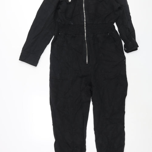 River Island Womens Black Lyocell Coverall One-Piece Size 10 L26 in Zip