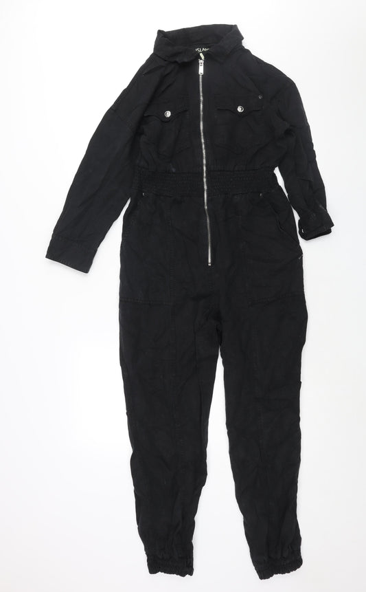 River Island Womens Black Lyocell Coverall One-Piece Size 10 L26 in Zip