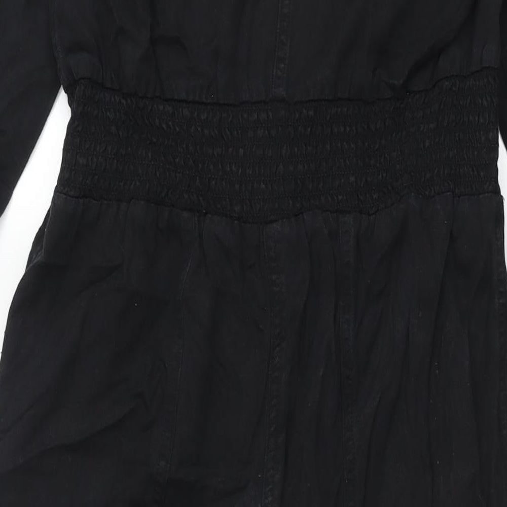 River Island Womens Black Lyocell Coverall One-Piece Size 10 L26 in Zip