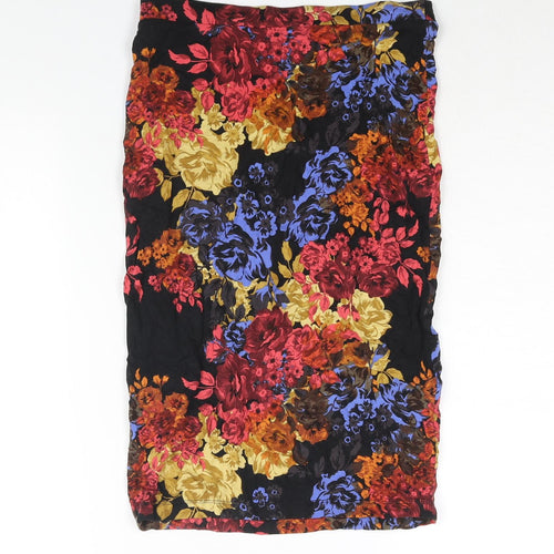 NEXT Womens Multicoloured Floral Viscose Bandage Skirt Size 10