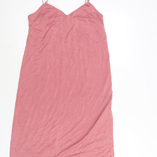 Topshop Womens Pink Modal Tank Dress Size 10 Sweetheart Pullover