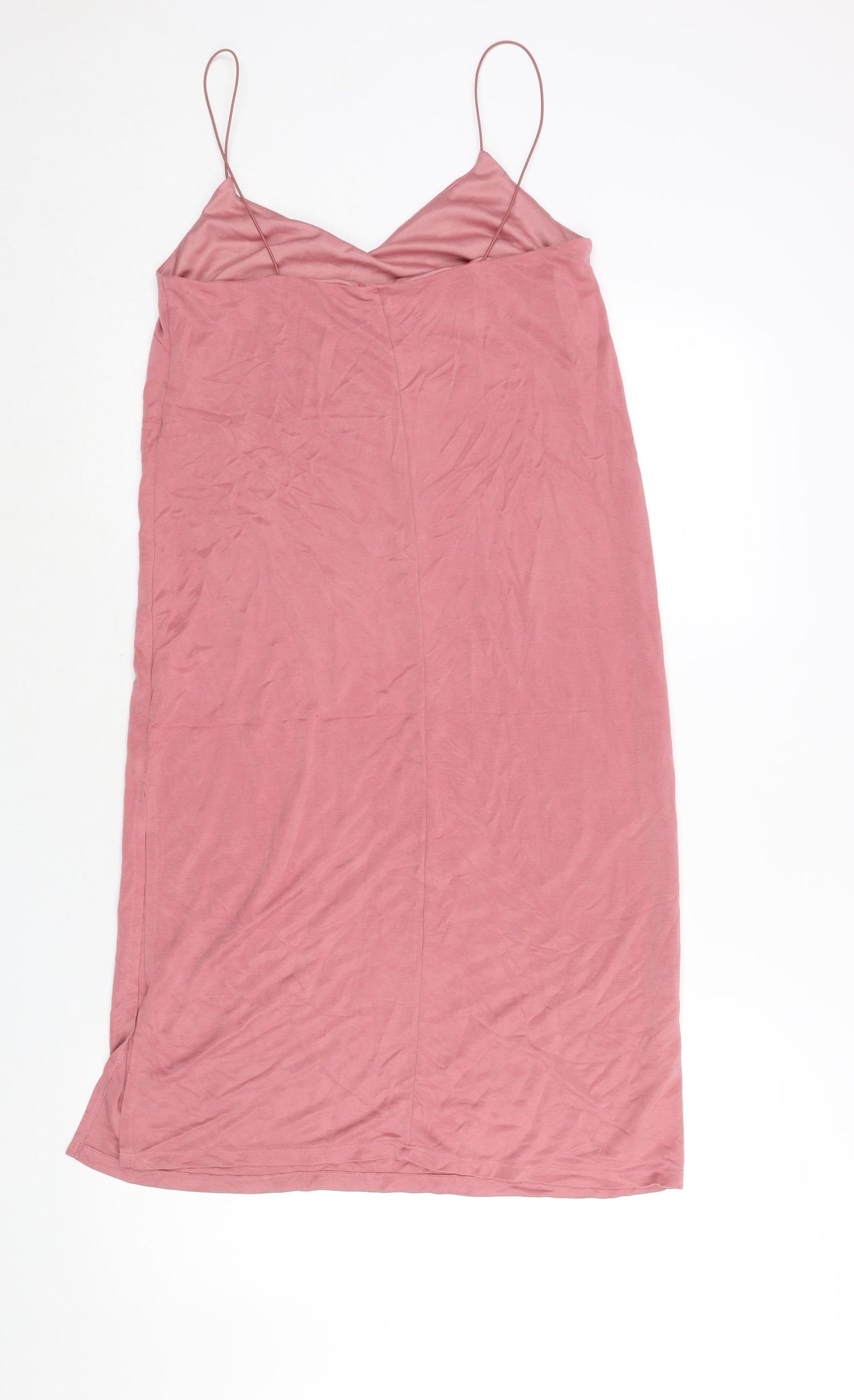 Topshop Womens Pink Modal Tank Dress Size 10 Sweetheart Pullover