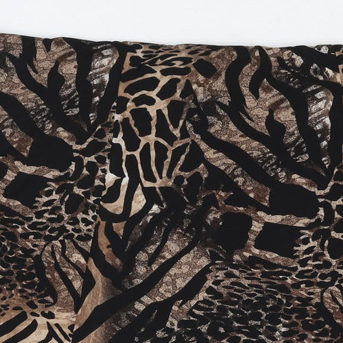 Anna Rose Womens Brown Animal Print Polyester A-Line Skirt Size 20