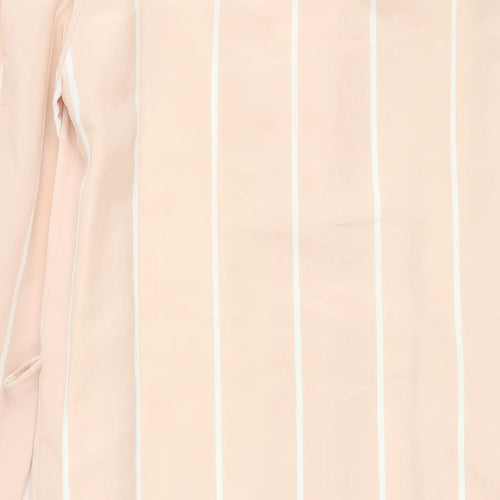Jeunesse Womens Pink Striped Polyester Shift Size 12 Collared Button - Vintage