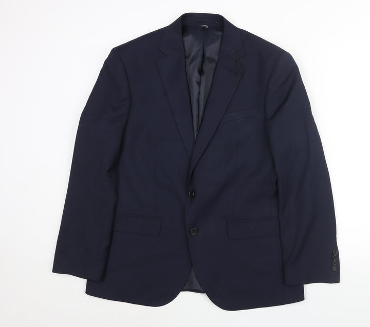 Marks and Spencer Mens Blue Polyester Jacket Suit Jacket Size 40 Regular