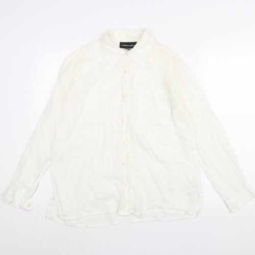Endliess Spirit Womens White Viscose Basic Button-Up Size L Collared