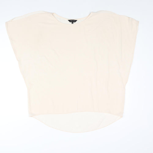 New Look Womens Ivory Polyester Basic Blouse Size 14 Round Neck - Semi Sheer