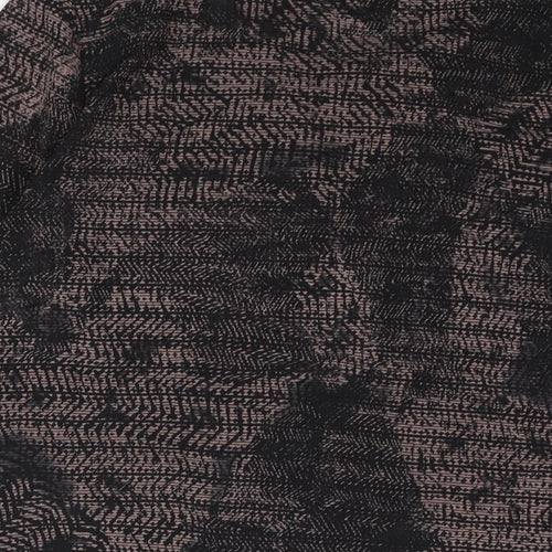 Fenn Wright Manson Womens Black Geometric Polyester Basic Blouse Size 12 Round Neck - Waterfall Frill