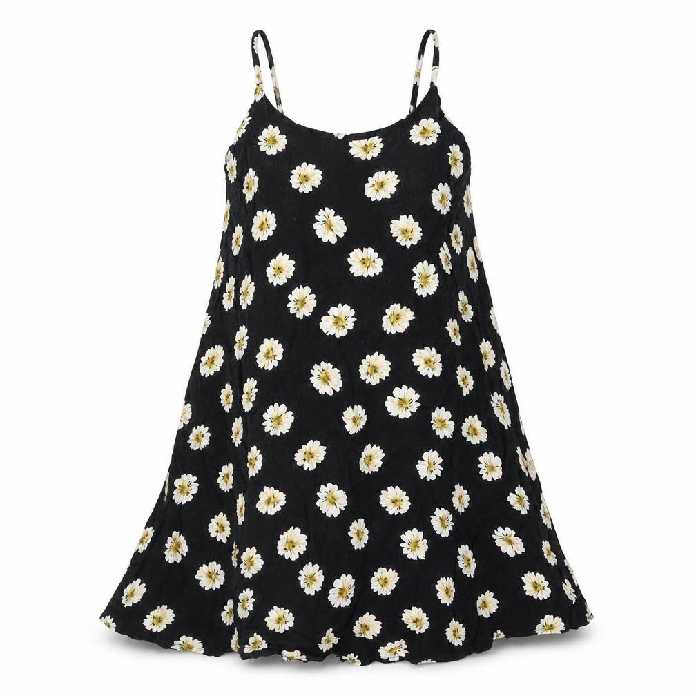 AX Paris Womens Black Floral Cotton A-Line Size 10 Scoop Neck Pullover