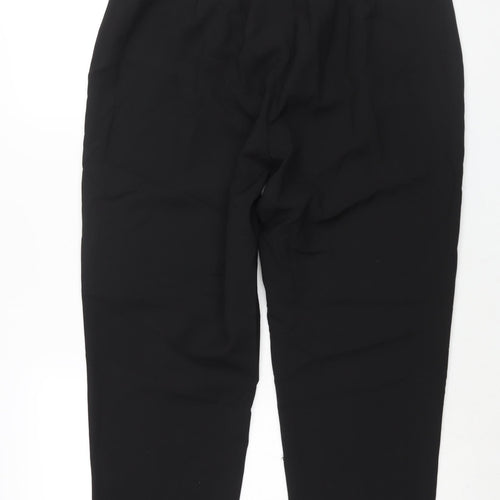 ASOS Womens Black Polyester Trousers Size 12 L27 in Regular Zip - Darted Waist