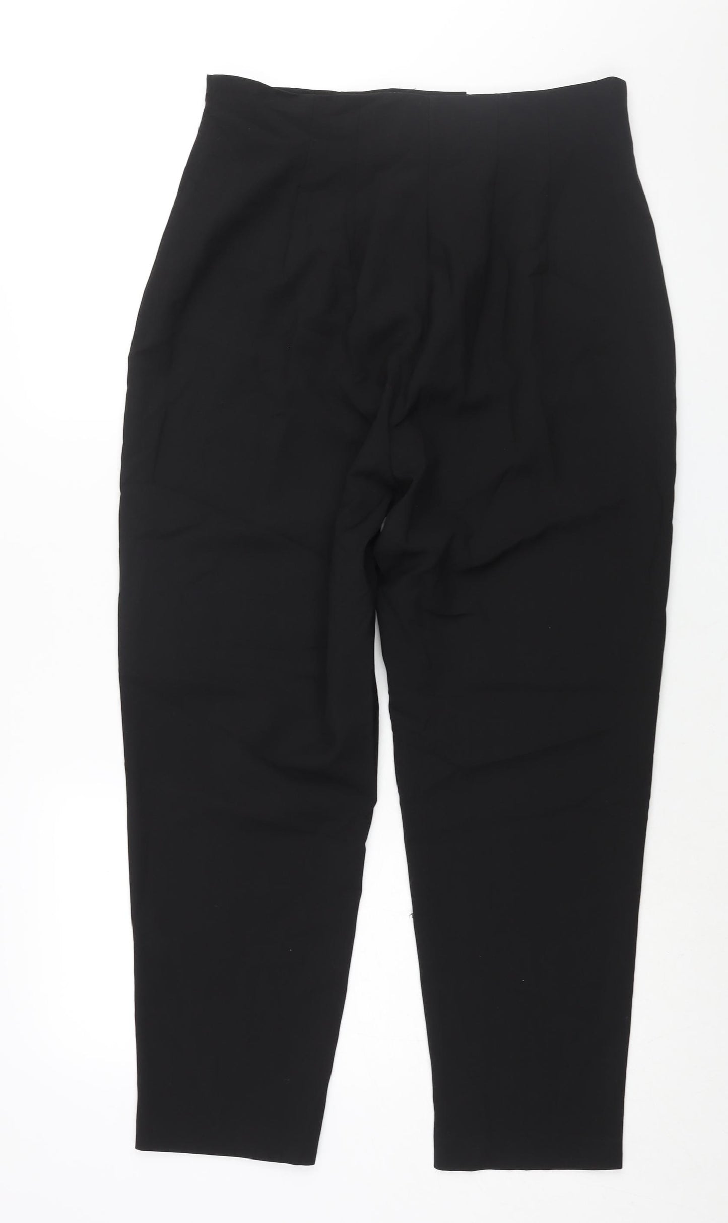 ASOS Womens Black Polyester Trousers Size 12 L27 in Regular Zip - Darted Waist