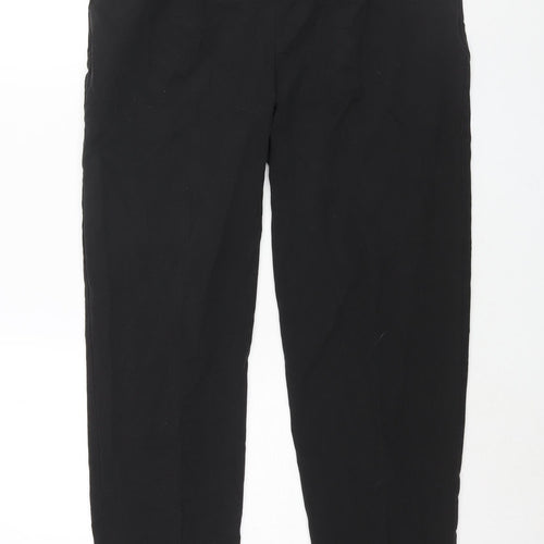 ASOS Womens Black Polyester Trousers Size 10 L30 in Regular Zip - Darted Waist