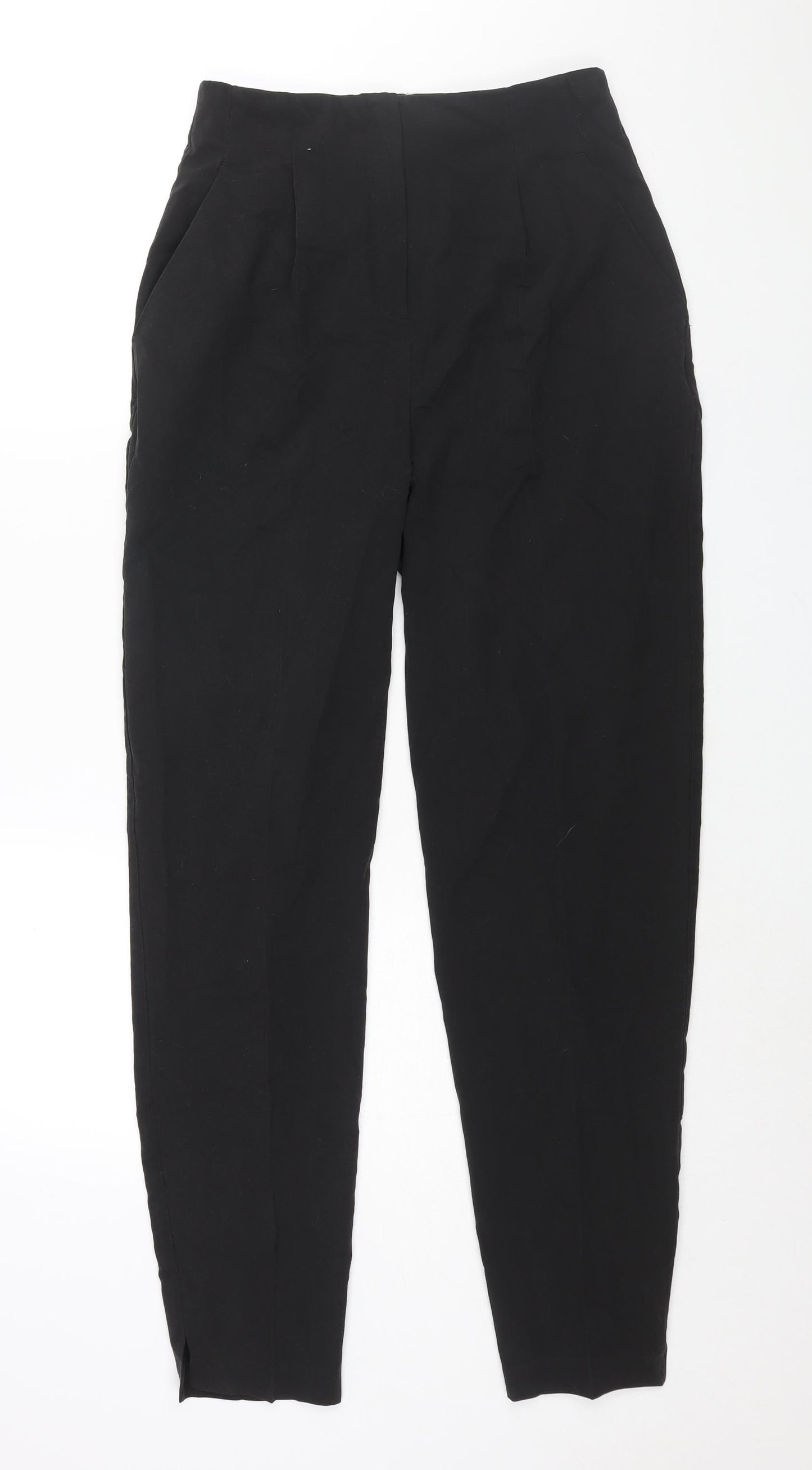 ASOS Womens Black Polyester Trousers Size 10 L30 in Regular Zip - Darted Waist