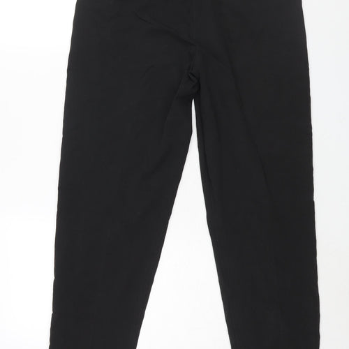 ASOS Womens Black Polyester Trousers Size 10 L30 in Regular Zip - Darted Waist