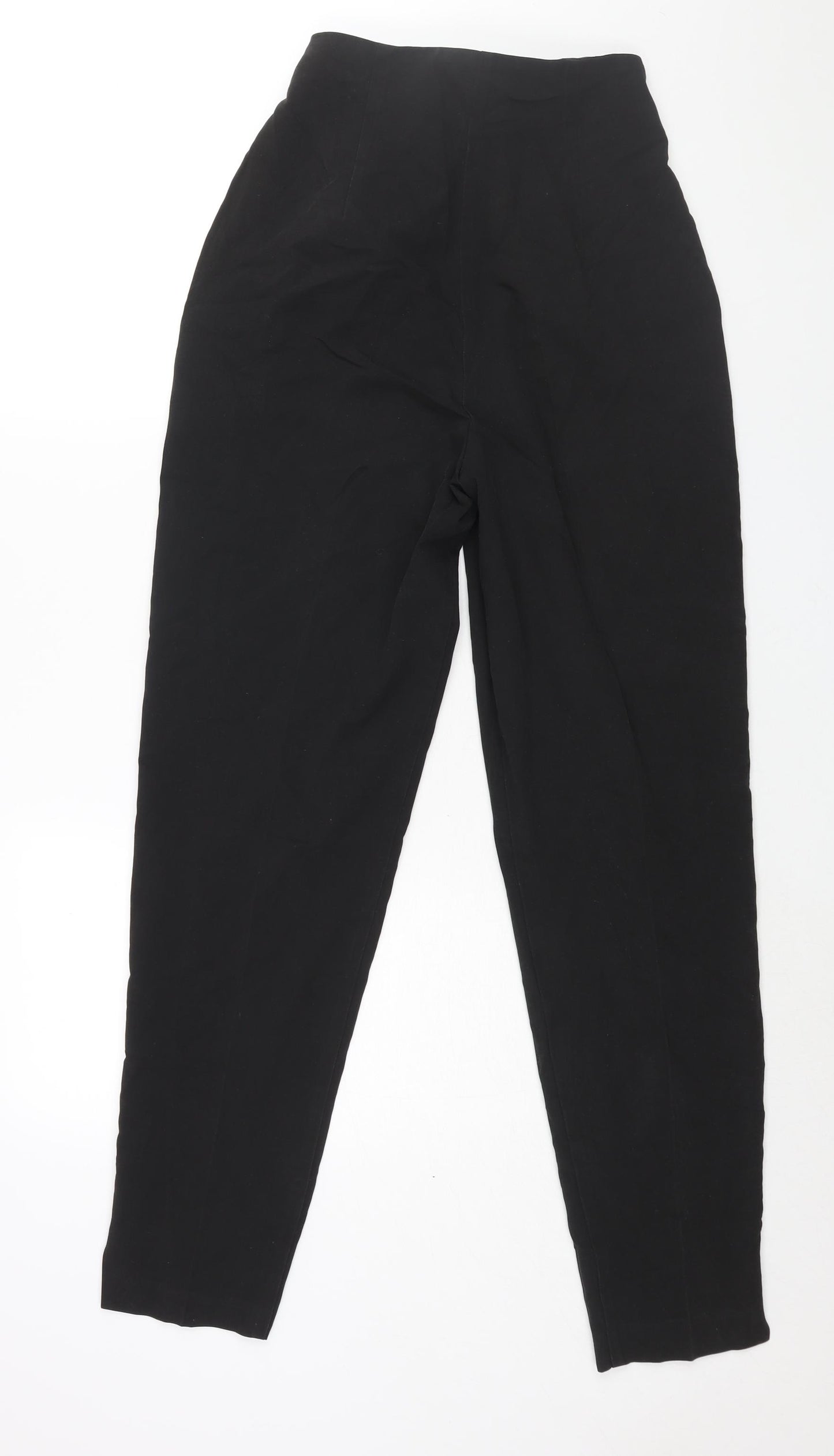 ASOS Womens Black Polyester Trousers Size 10 L30 in Regular Zip - Darted Waist