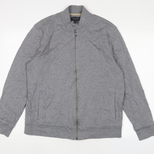 Banana Republic Mens Grey Cotton Full Zip Sweatshirt Size L