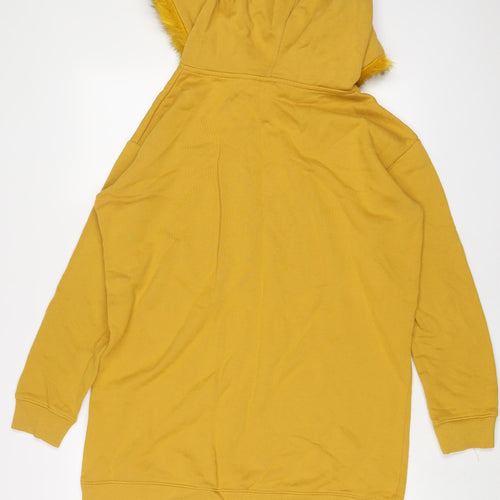 River Island Womens Yellow Cotton Pullover Hoodie Size 8 Pullover