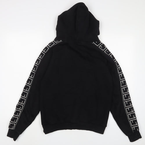 Siarr Mens Black Cotton Pullover Hoodie Size S