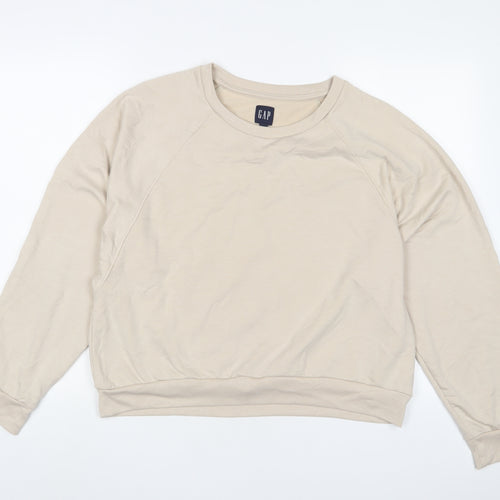 Gap Womens Beige Cotton Pullover Sweatshirt Size L Pullover