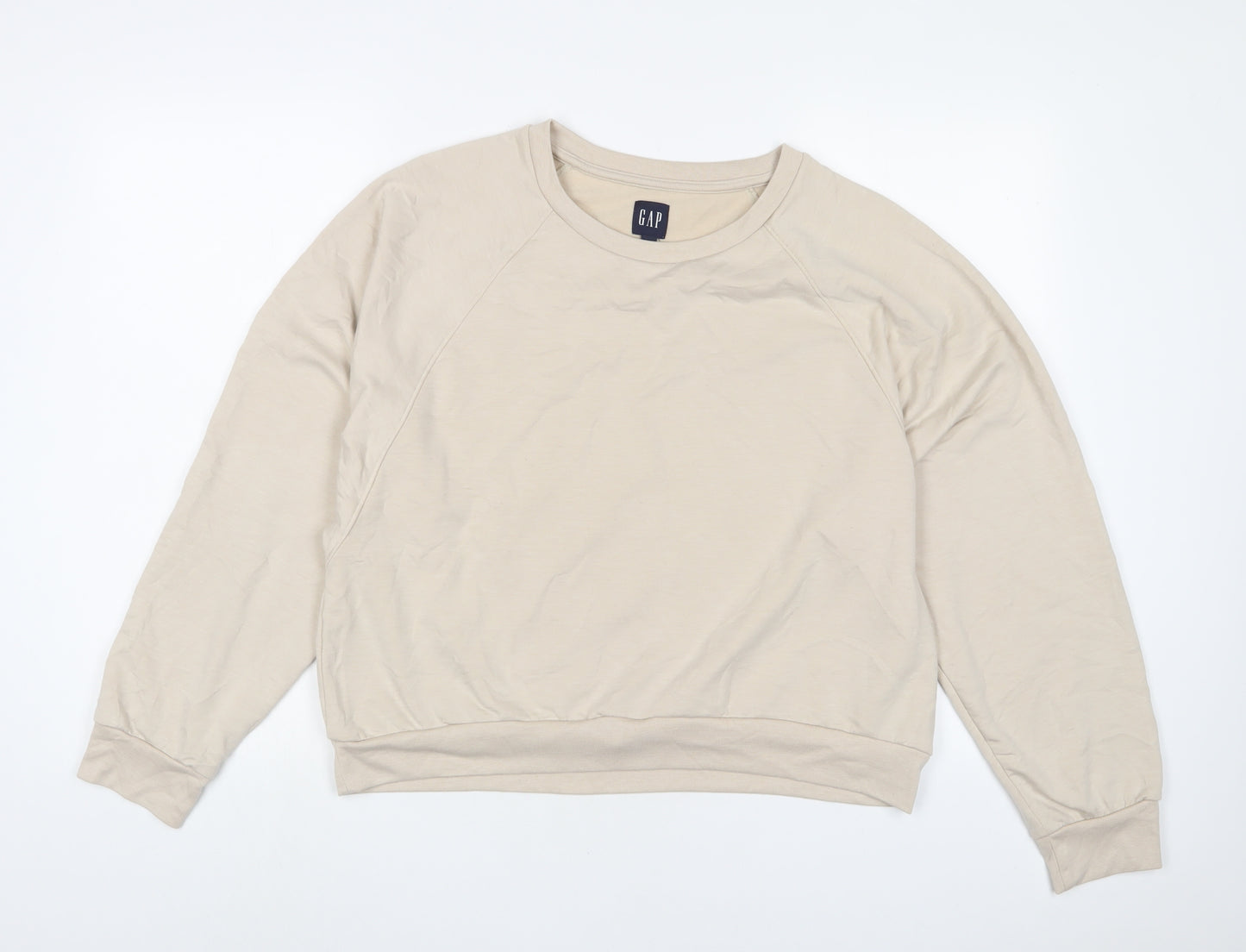 Gap Womens Beige Cotton Pullover Sweatshirt Size L Pullover