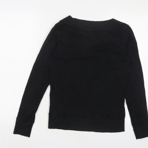 Topshop Womens Black Cotton Pullover Sweatshirt Size 14 Pullover