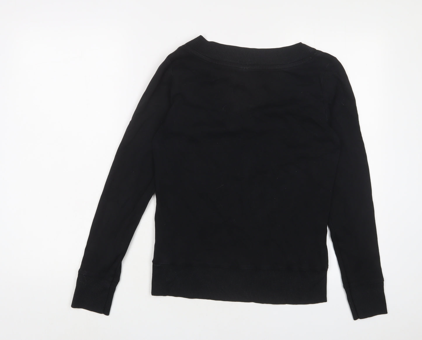 Topshop Womens Black Cotton Pullover Sweatshirt Size 14 Pullover