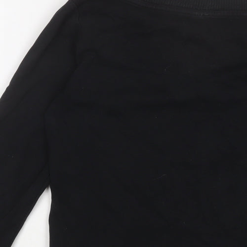 Topshop Womens Black Cotton Pullover Sweatshirt Size 14 Pullover