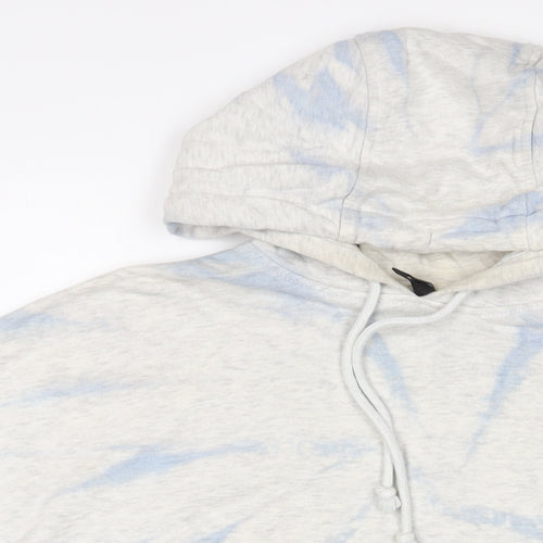 H&M Womens Blue Geometric Cotton Pullover Hoodie Size M Pullover