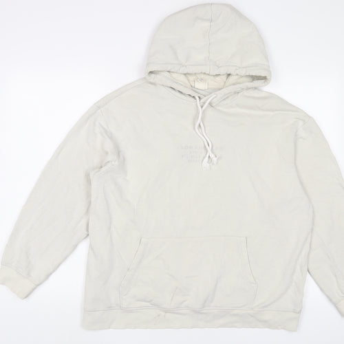 H&M Womens Beige Cotton Pullover Hoodie Size L Pullover - Los Angeles