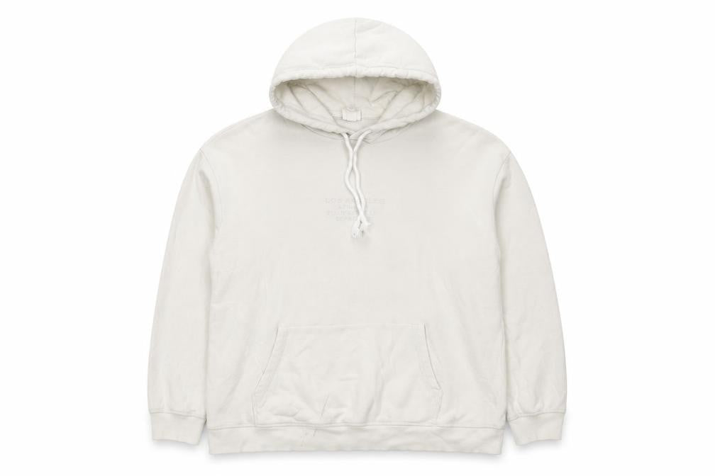 Front view of H&M women’s beige cotton pullover hoodie, size L, pullover - los angeles